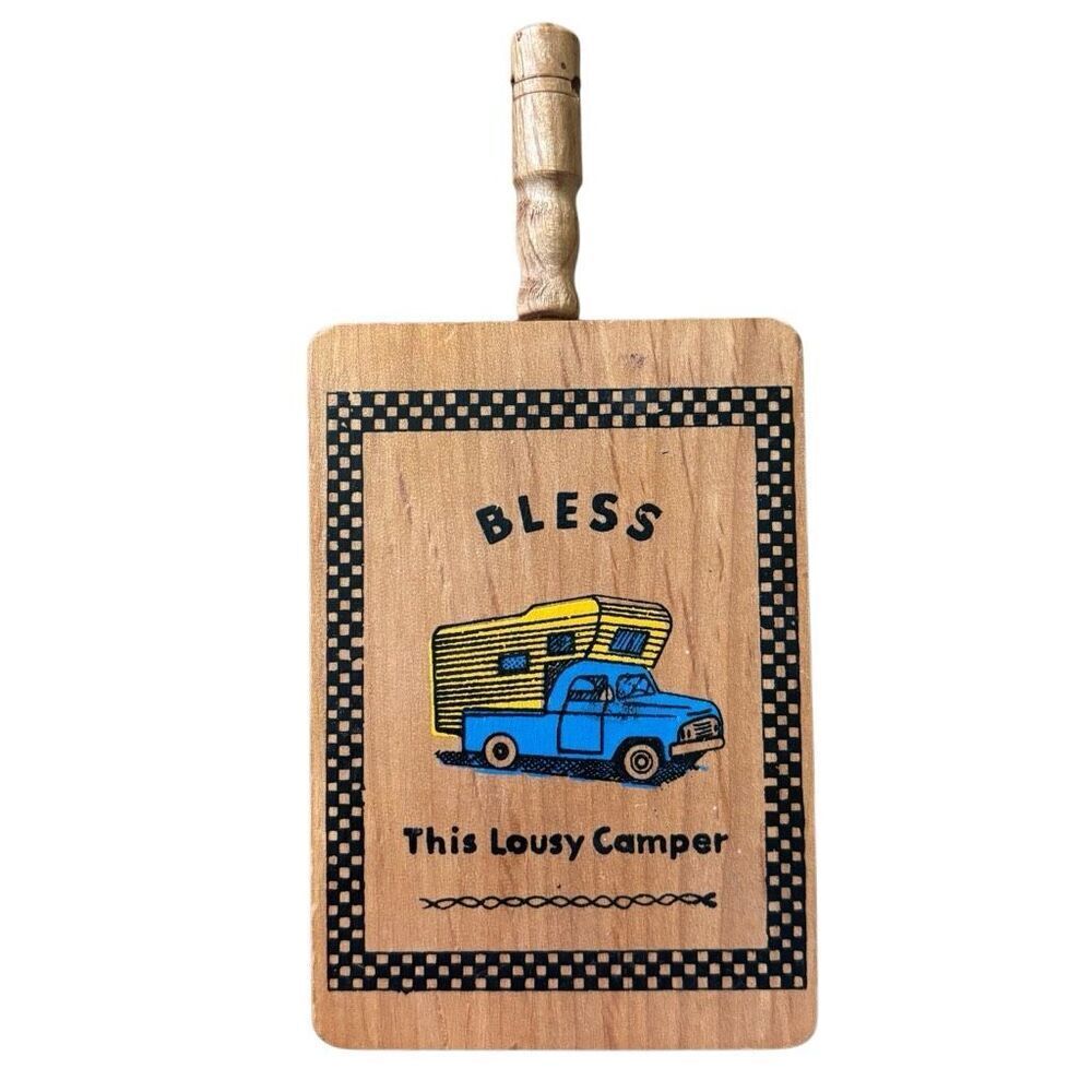 Bless This Lousy Camper Vintage Wall Hanging Taiwan Republic Of Taiwan